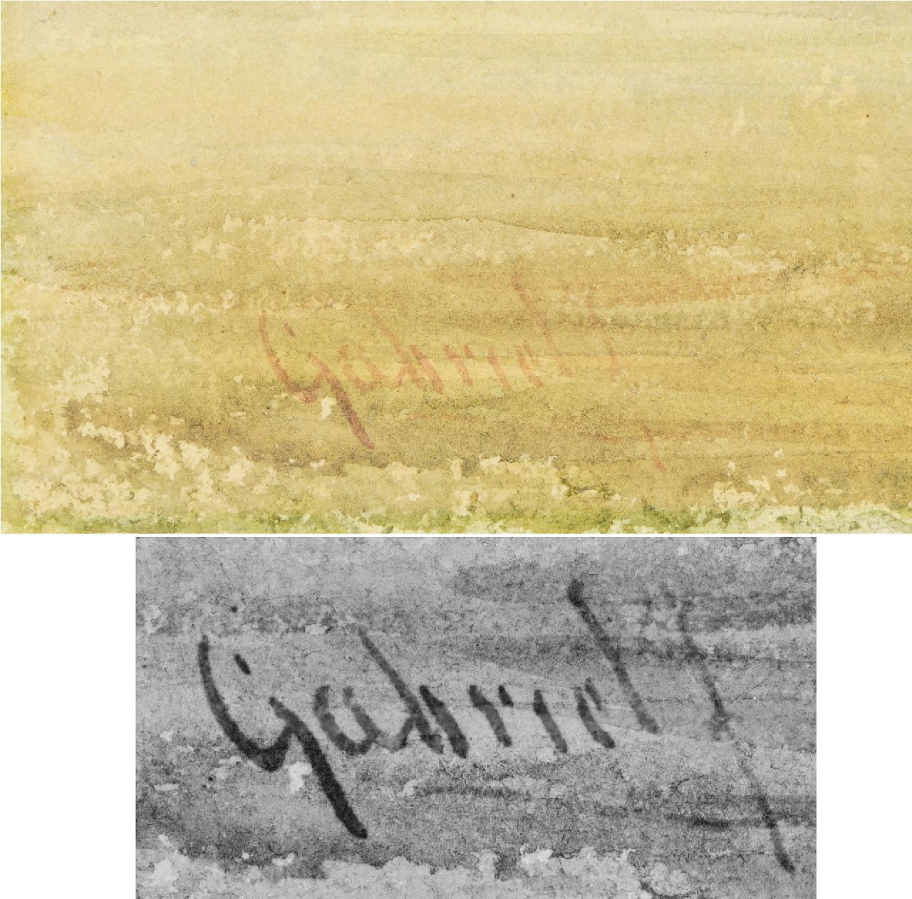 Constan Gabriel Signaturen Der Mahlerunter Regenschirm in italienischen Landschaft