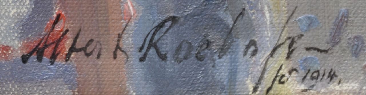 Albert Roelofs Signaturen Tjieke, sitzend am Tisch