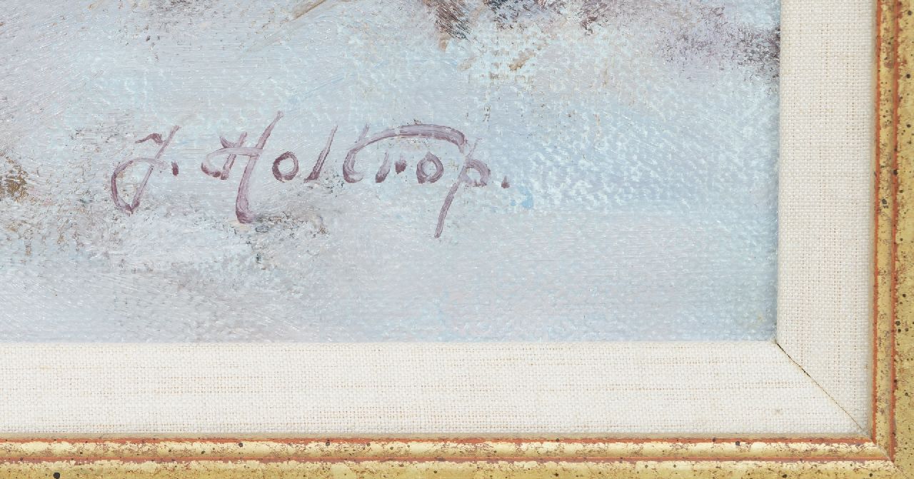 Jan Holtrup Signaturen Bauernhof am winterlichen Landschaft in der Achterhoek