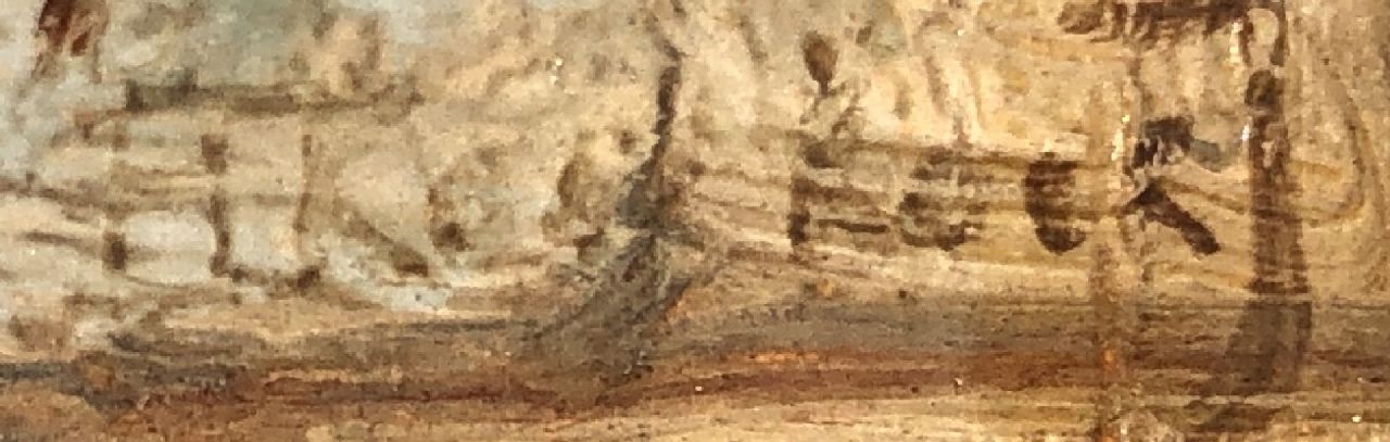 Hermanus Koekkoek Signaturen Tjalk auf einem Fluss in einer steifen Brise
