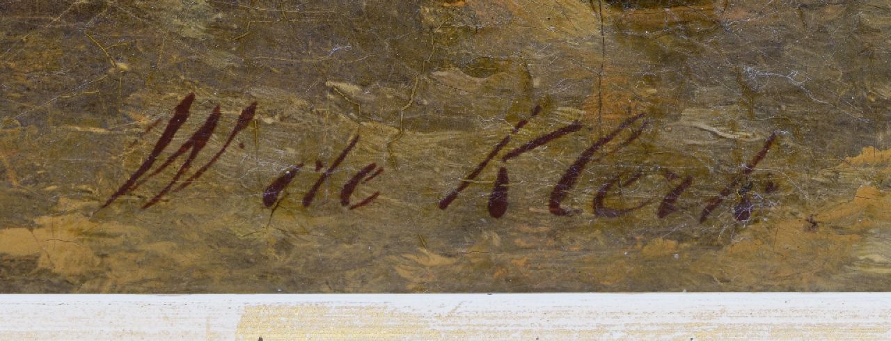 Willem de Klerk Signaturen Landleute auf einem Waldweg bei einer Kirche