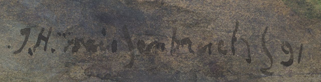 Jan Hendrik Weissenbruch Signaturen Vieh am Waldrand entlang