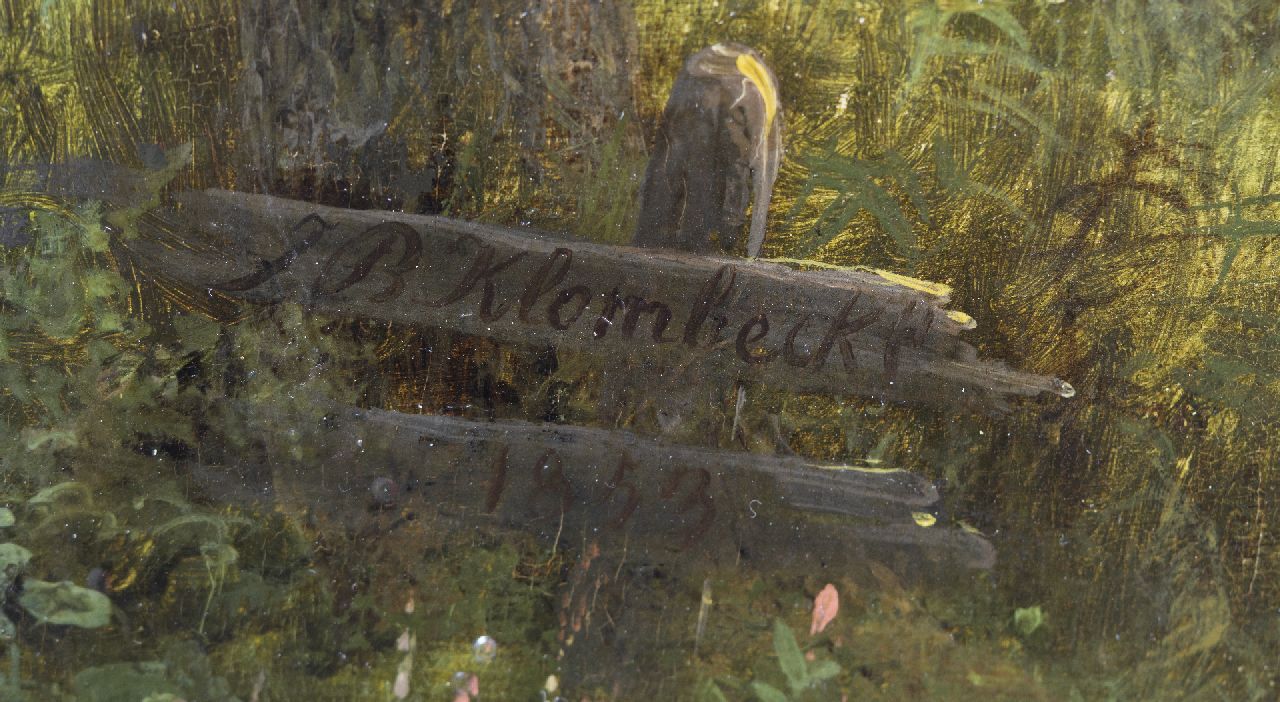 Johann Bernard Klombeck Signaturen Bewaldetes Bachtal mit Vieh-und Landbewohnern