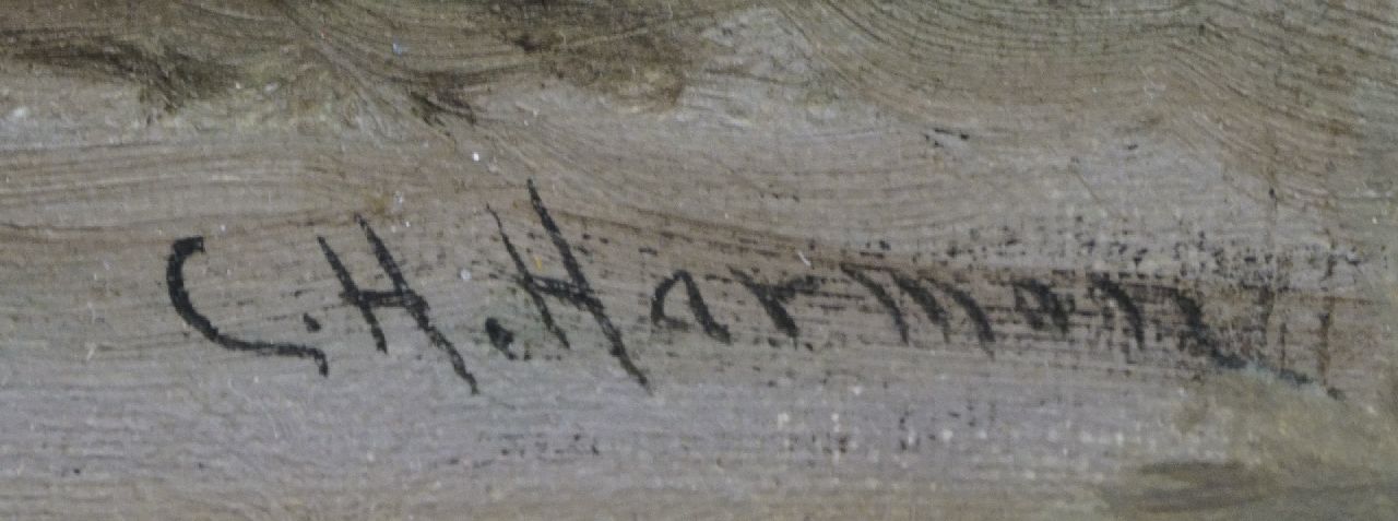 Charles Henry Harmon Signaturen Landschaft mit Indianern