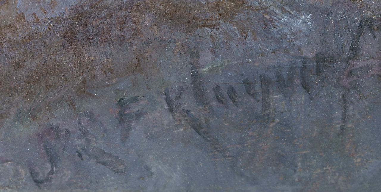Pieter Kluyver Signaturen Landleute auf einem Landweg im Schnee