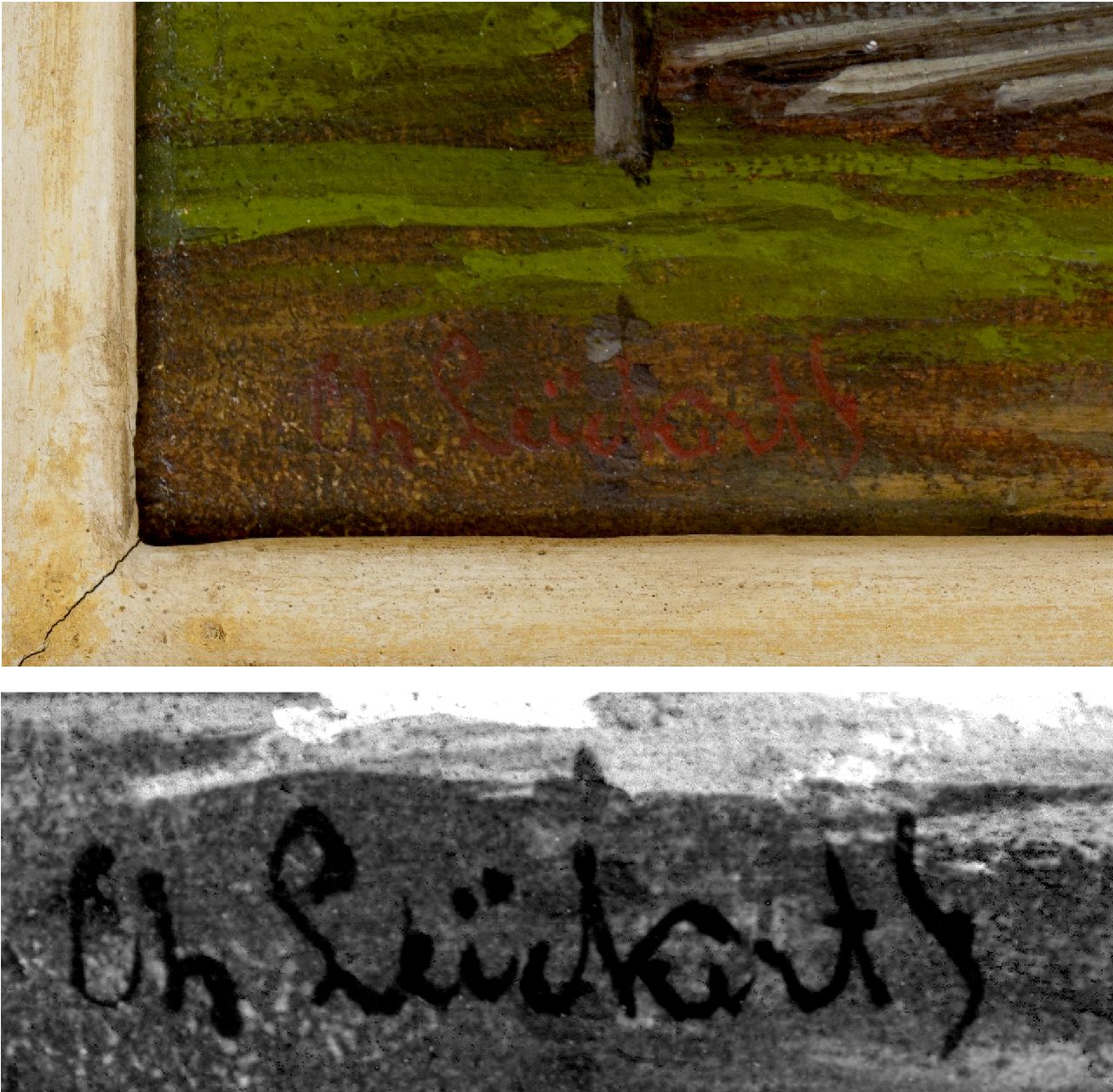 Charles Leickert Signaturen Schiffe auf einem Fluss bei Sonnenuntergang