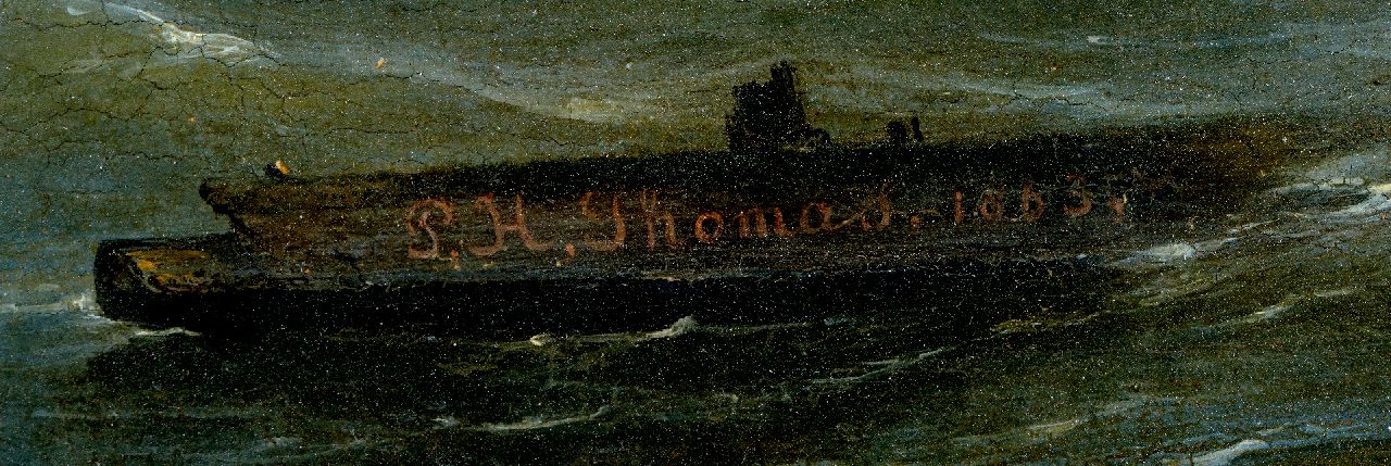 Pieter Hendrik Thomas Signaturen Schiffe in unruhiger See