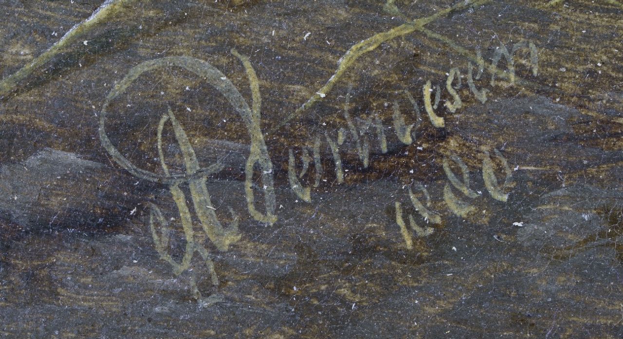 Albertus Verhoesen Signaturen Henne mit Küken in einer weiten Landschaft (zusammen mit 21929)