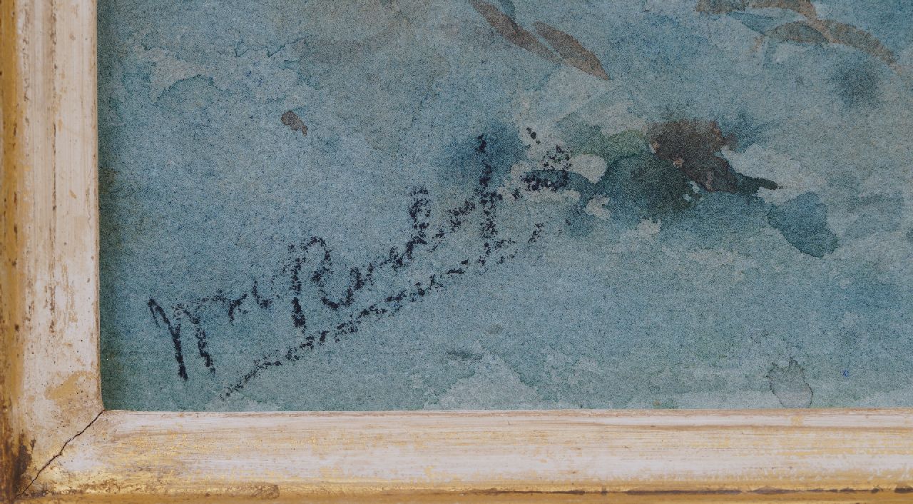 Willem Roelofs Signaturen Water landscape with bleaching field