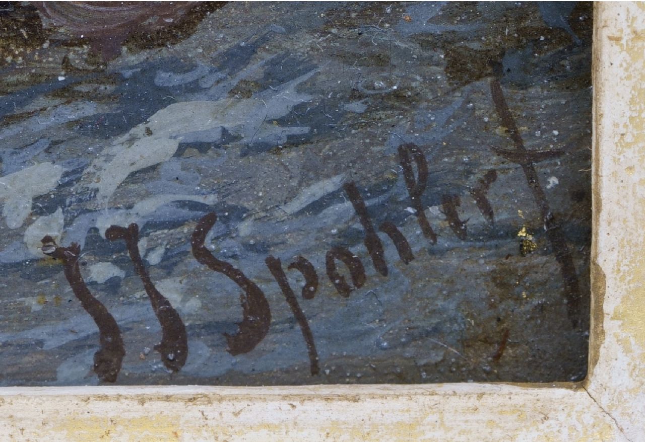 Jan Jacob Spohler Signaturen Winterlandschaf met Holzsammlern