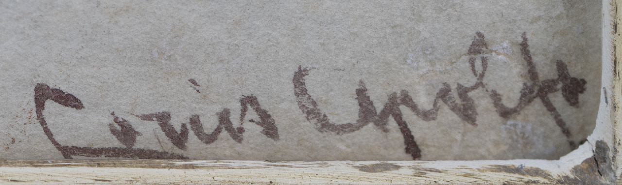 Louis Apol Signaturen Schneebedeckte Scheunen im Wald