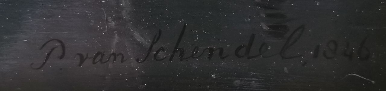 Petrus van Schendel Signaturen Flusslandschaft im Mondlicht bei Den Haag