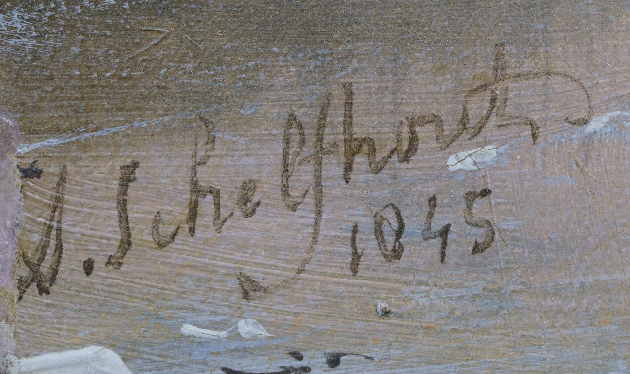 Andreas Schelfhout Signaturen Eisanblick mit Holzsammlern