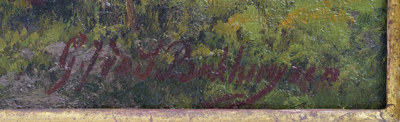 Gerardine van de Sande Bakhuyzen Signaturen Strauss mit Blütenzweigen und Veilchen am Waldboden