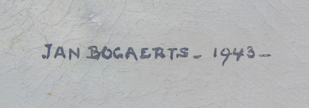 Jan Bogaerts Signaturen Stilleben mit blauer Flasche und Töpfchen