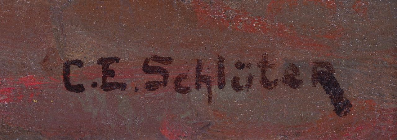 Carl Schlüter Signaturen Rosen in Glasvase