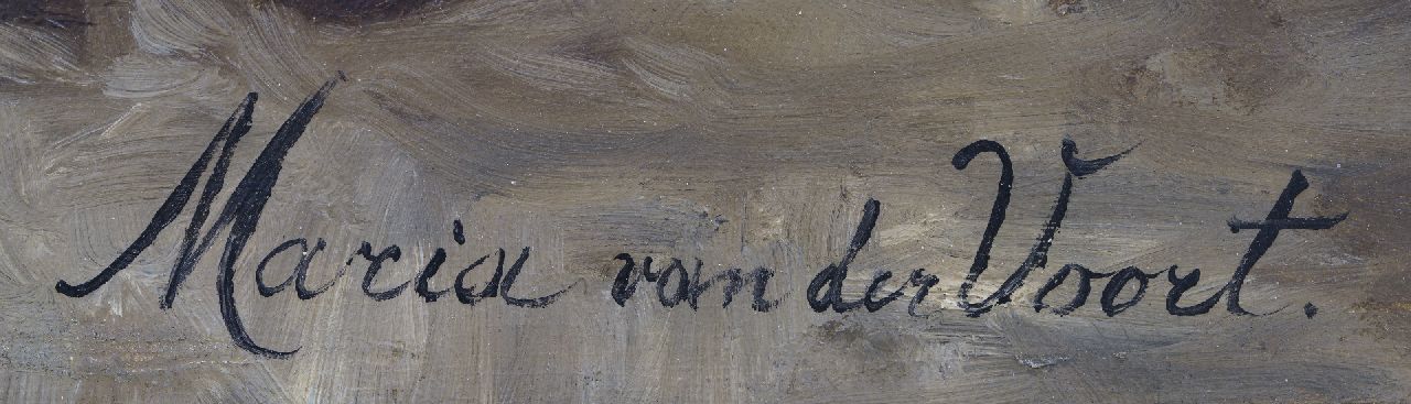 Maria van der Voort in de Betouw-Nourney Signaturen Feldstrauß in einem Steinbecher