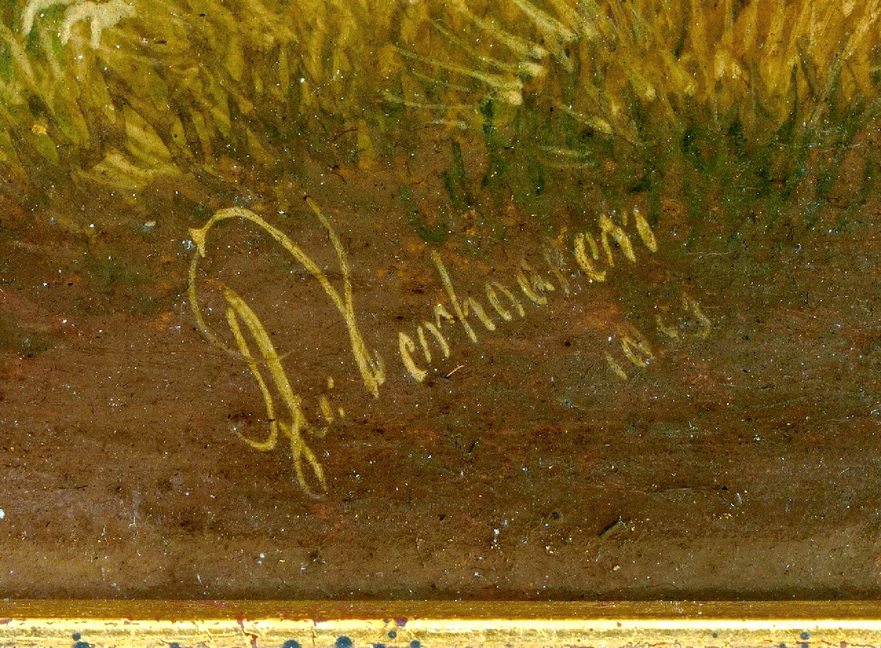 Albertus Verhoesen Signaturen Kuh und ihr Kalb in einer Wiesenlandschaft
