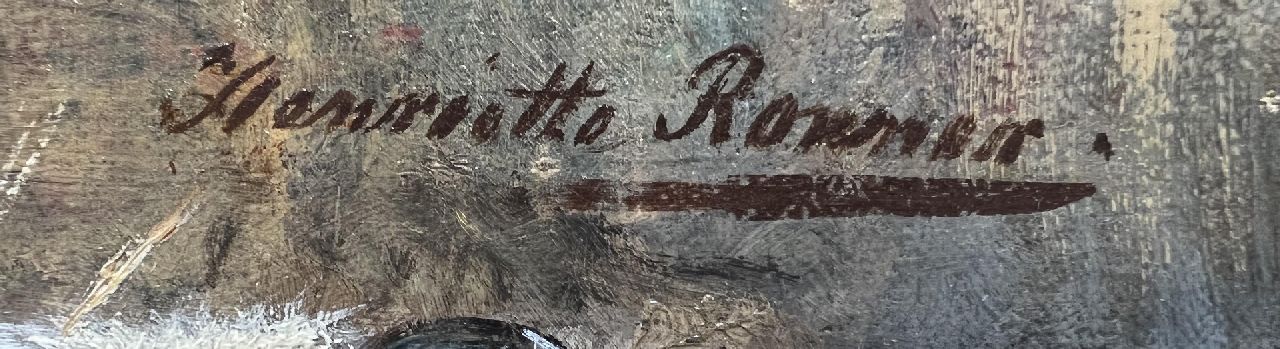 Henriette Ronner Signaturen Junge mit seinem Hund im Schnee