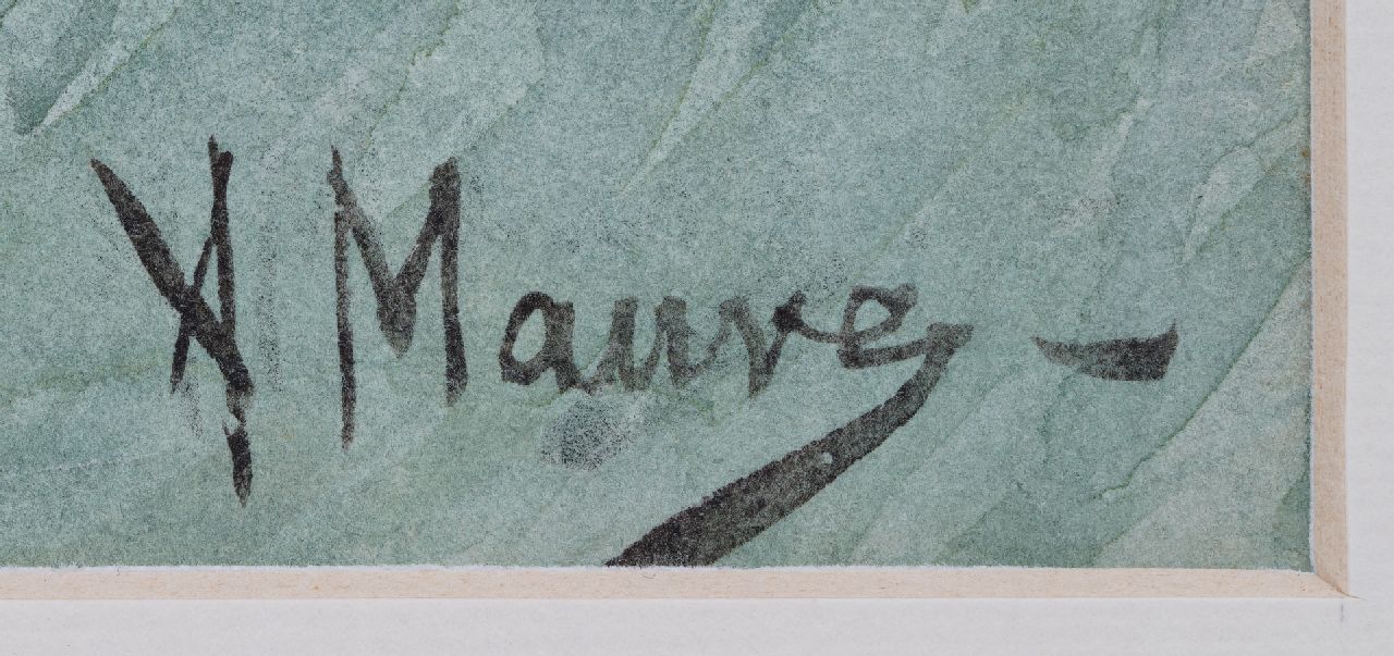 Anton Mauve Signaturen Ein Hirten mit seiner Herde