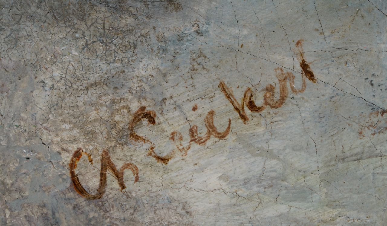 Charles Leickert Signaturen Winterliches Stadtbild am frühen Abend