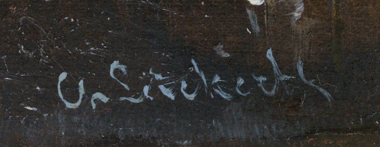 Charles Leickert Signaturen Winterlandschaft mit Figuren an einer Schleuse