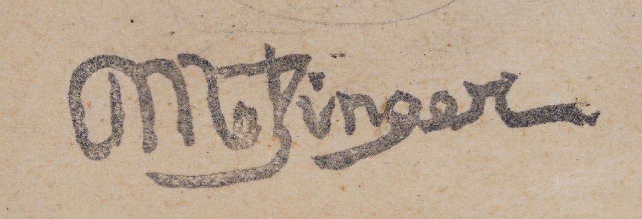 Jean Metzinger Signaturen Etude d'une femme nue assise; im Verso: Gitarrist