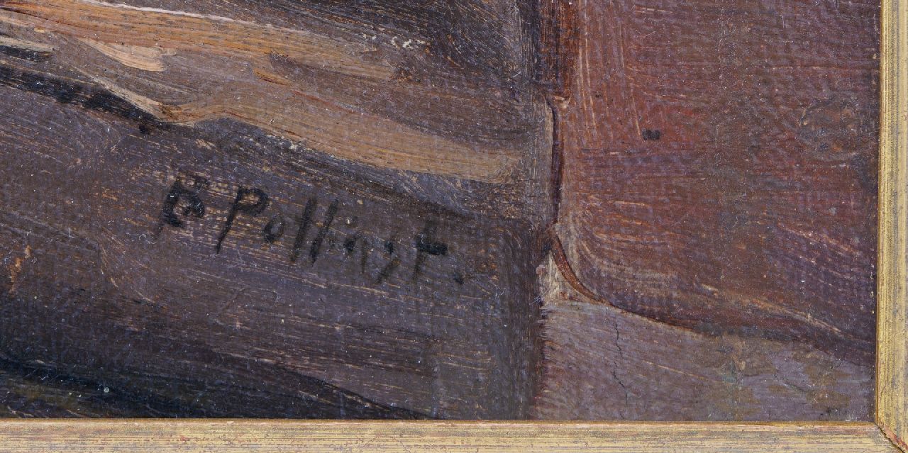 Bernard Pothast Signaturen Blick auf den geschäftigen Hafen mit festgemachten Flachbodenbooten