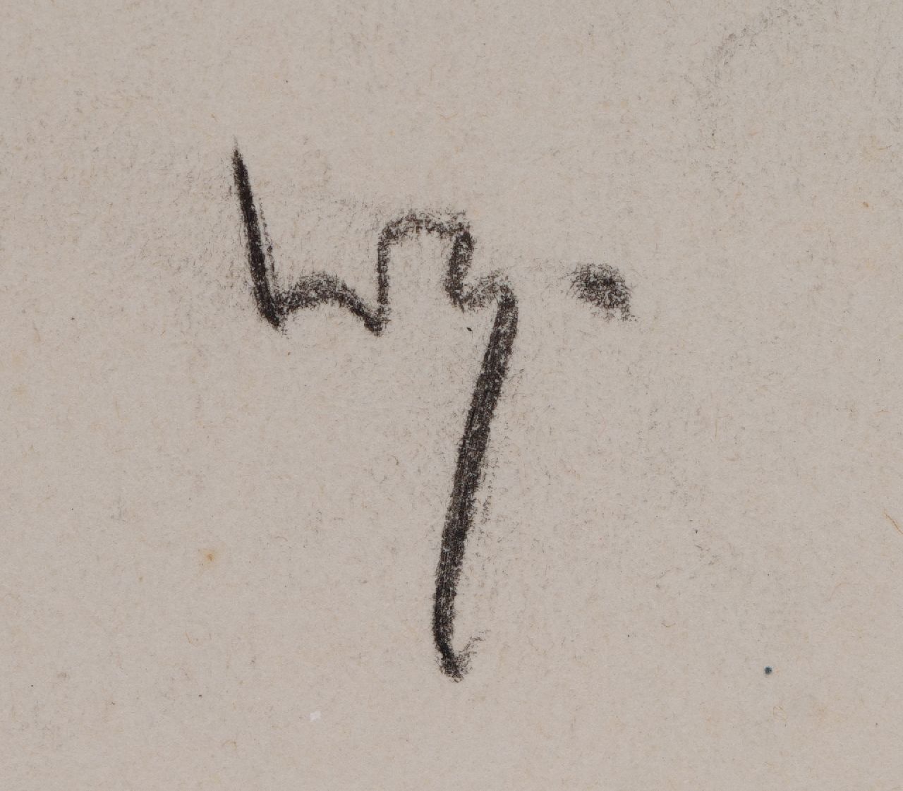 Willy Sluiter Signaturen Ein Mann mit Zylinder; ein Mann mit einer Pfeife