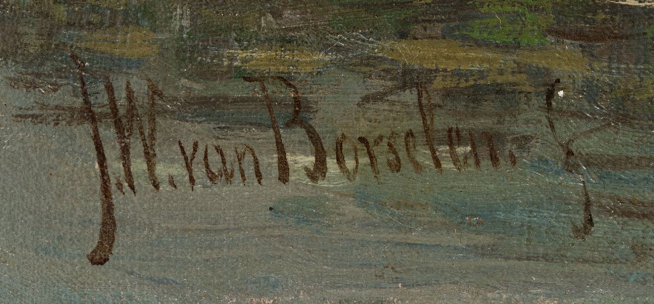 Jan Willem van Borselen Signaturen Kühe am Wasser