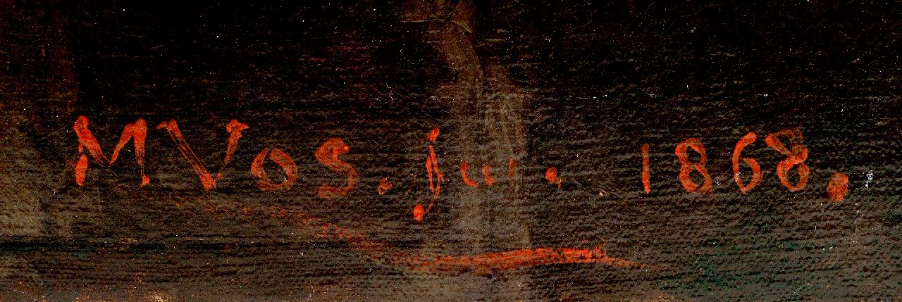 Maria Vos Signaturen Stilleben mit Steingutkrug, Zinnschale, Hummer und Garnelen
