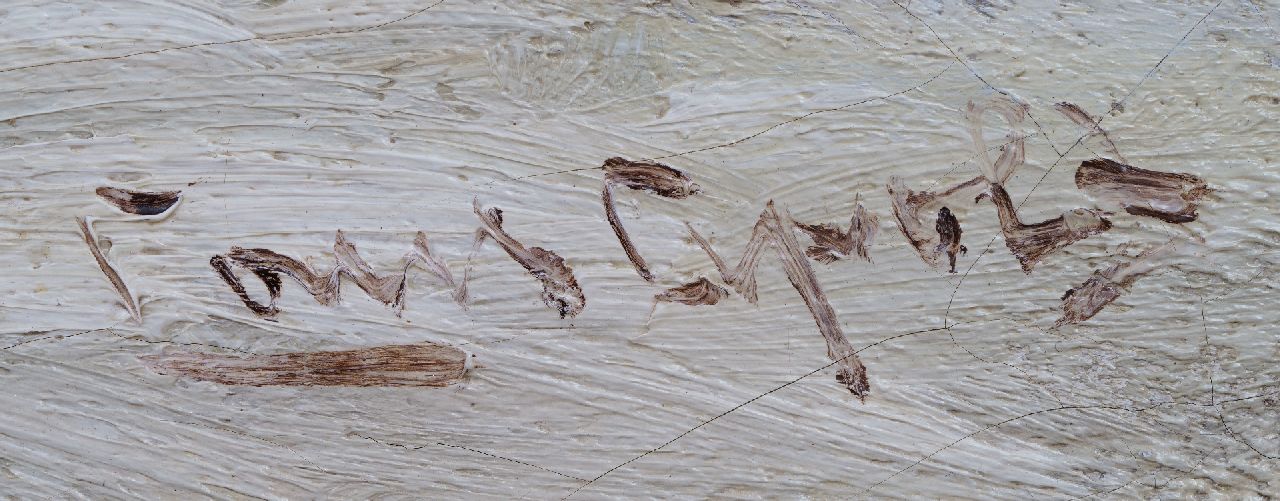 Louis Apol Signaturen Shneebedeckten Fluss mit am Ufer  gezogene Butter