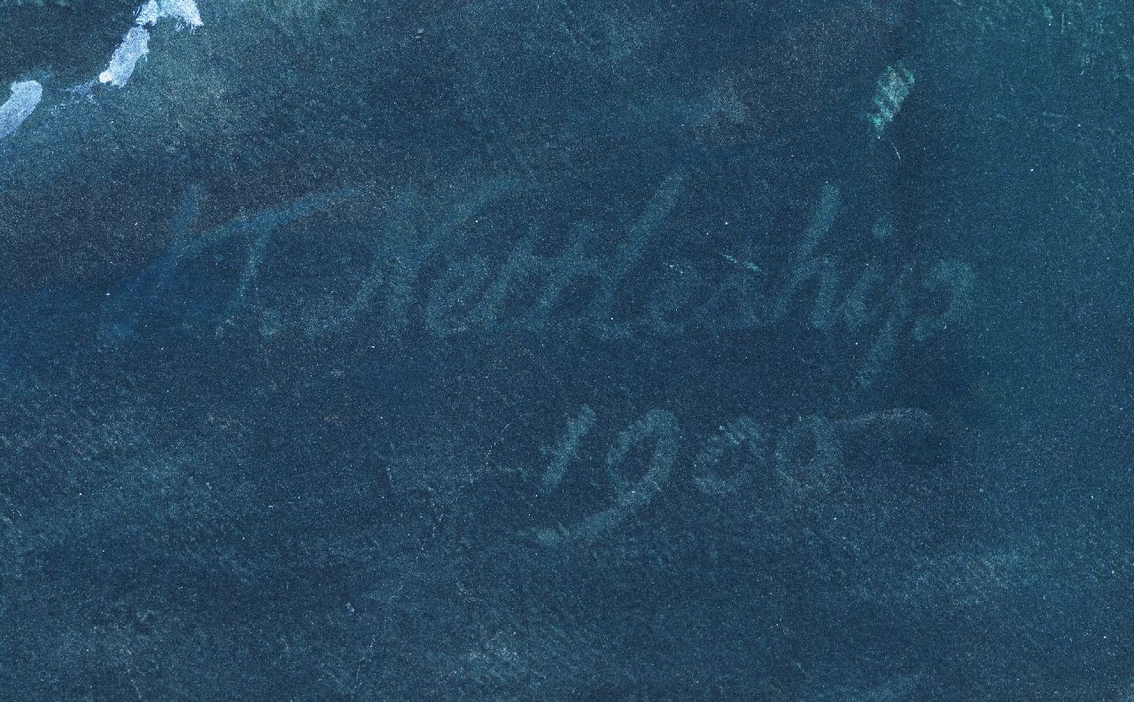 John Trivett Nettleship Signaturen Eisbär mit Jungen auf einem Eisstrom bei Sonnenuntergang