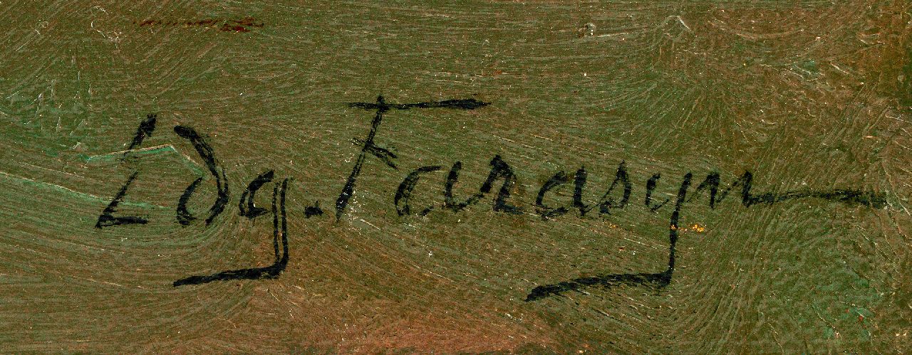 Edgard Farasijn Signaturen Die 'Watering' in der Nähe von Katwijk bei Mondschein