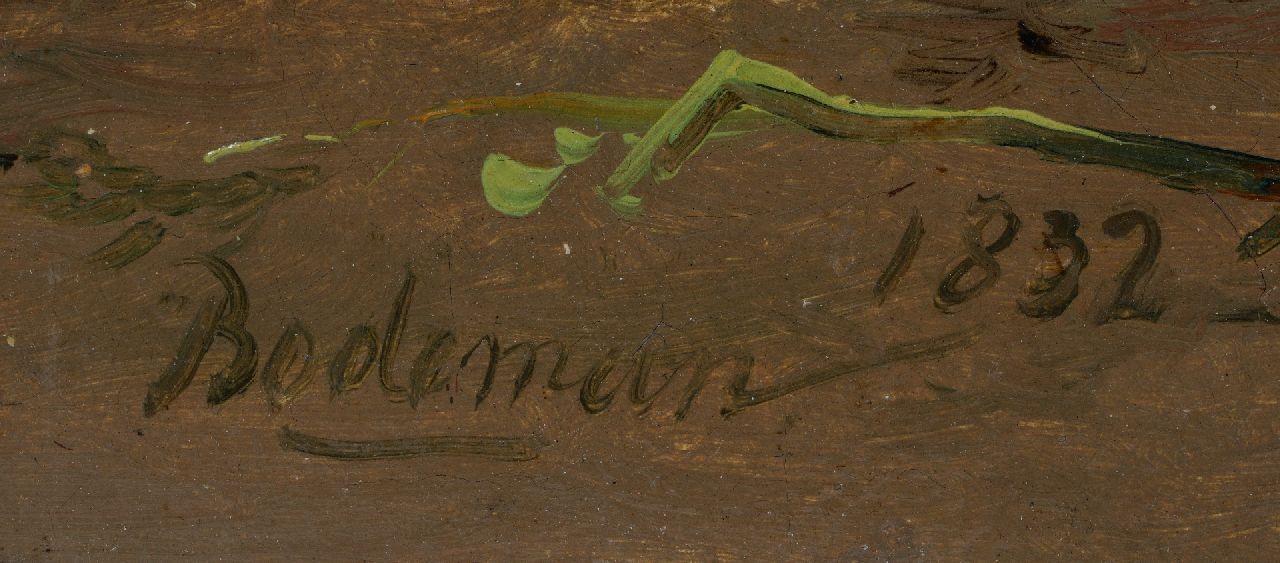 Willem Bodeman Signaturen Landschaft mit Landvolk und Pferden an einem Spätsommertag