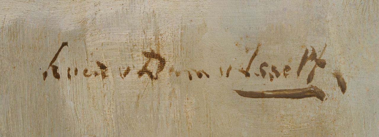 Lucie van Dam van Isselt Signaturen Lila Clematis in einer seladongrünen Vase