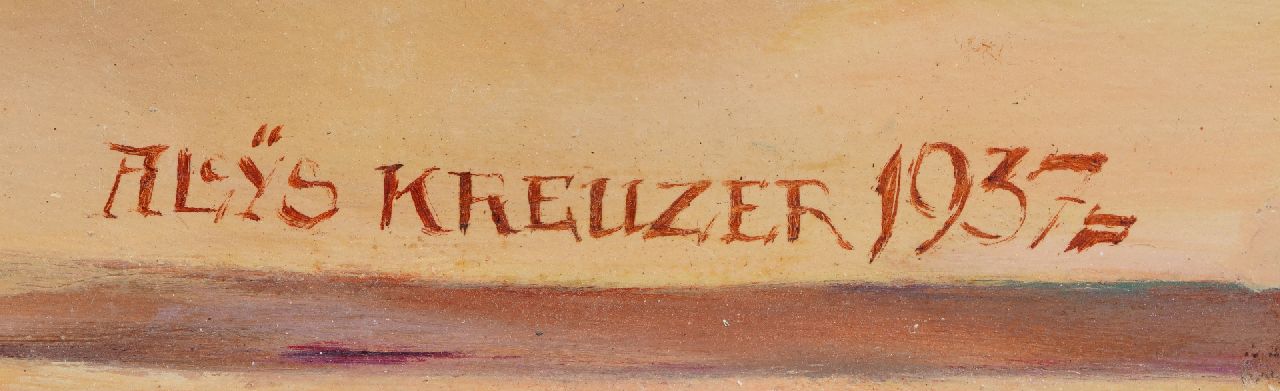 Aloys Johann Kreuzer Signaturen Stillleben mit Krug, Zeitung und Schuh