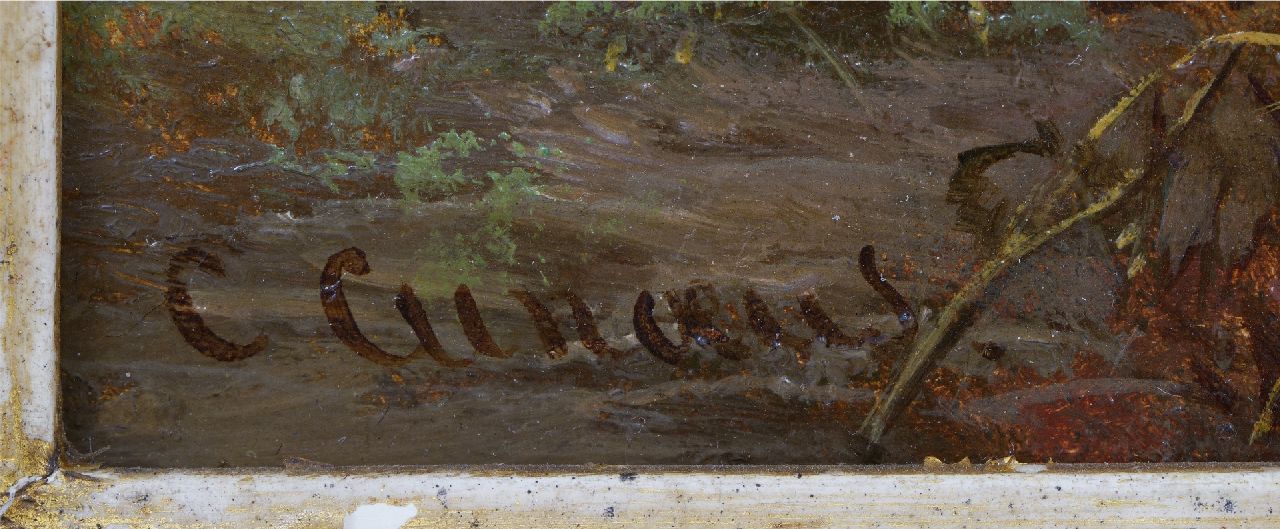 Conradijn Cunaeus Signaturen Jagdszene bei Barneveld, die Oude Kerk in der Ferne