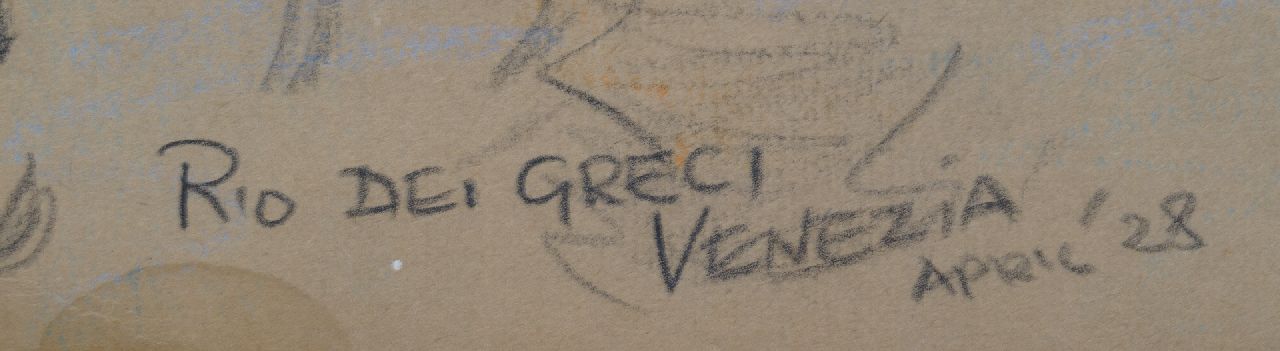 Willy Sluiter Signaturen Der Rio dei Greci, Venedig