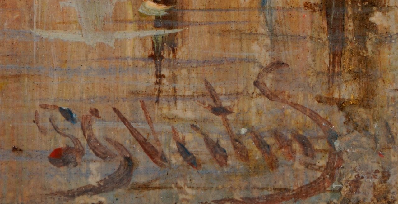 Petrus Gerardus Vertin Signaturen Sonniger Stadtkanal, im Hintergrund der Alkmaar Waagtoren