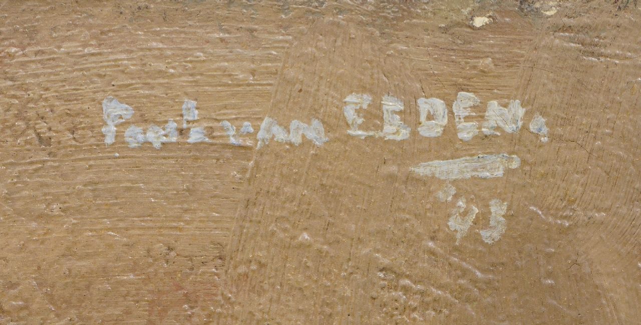 Paul van Eeden Signaturen Stillleben mit Gänseblümchen und rote Halskette