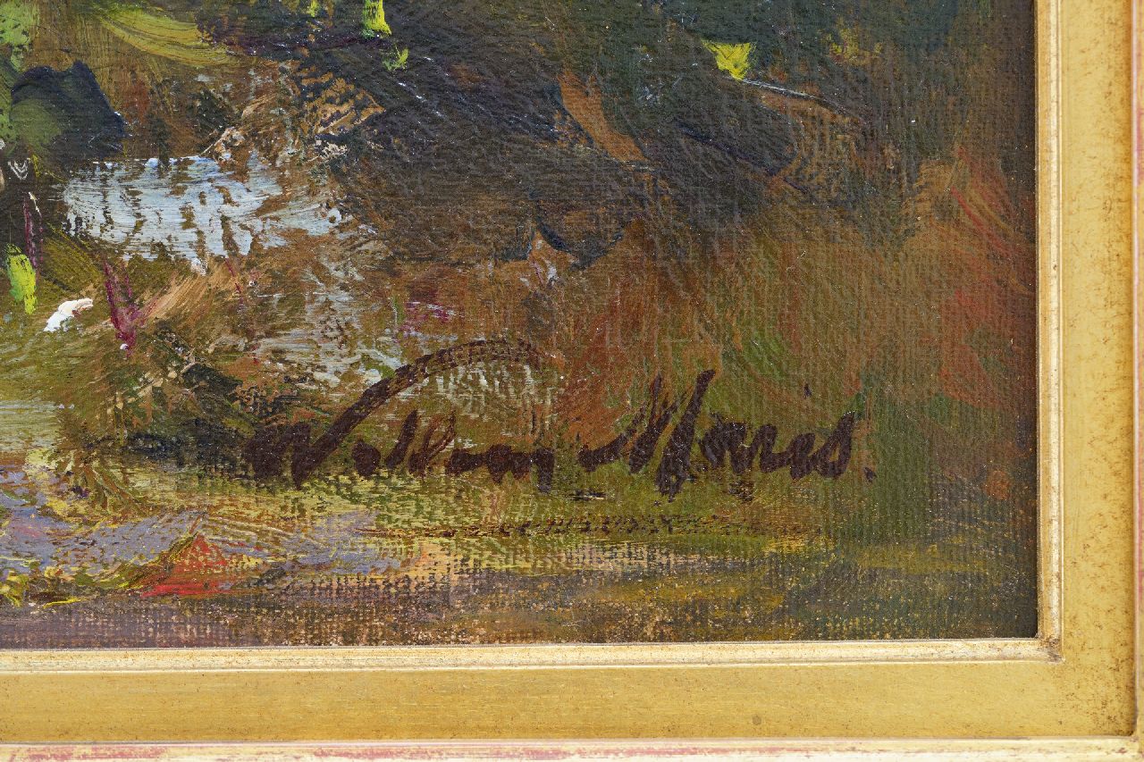 Willem Maris Signaturen Sommerlandschaft mit Kühen am Flussufer