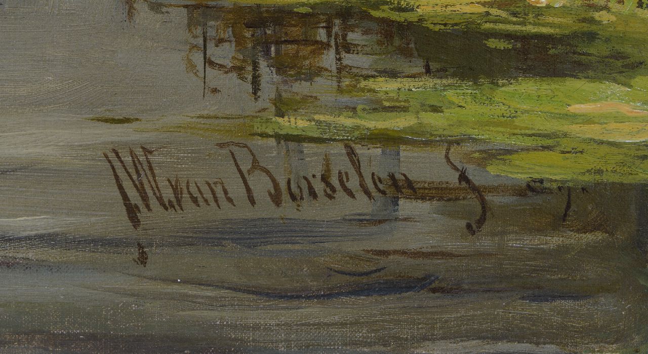 Jan Willem van Borselen Signaturen Blick auf den See bei Nieuwkoop