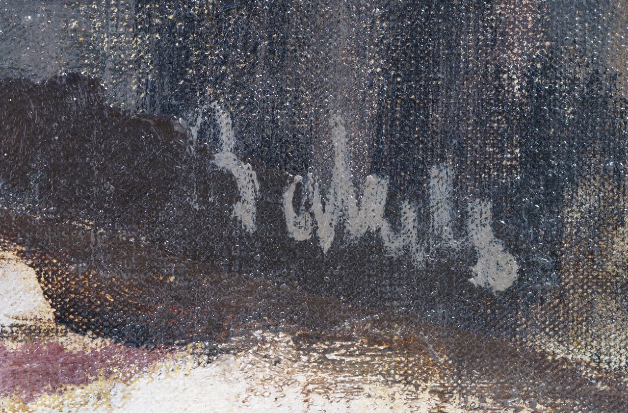 Reinier Sybrand Bakels Signaturen Ein Blick in Amersfoort im Winter mit dem Onze Lieve Vrouwetoren