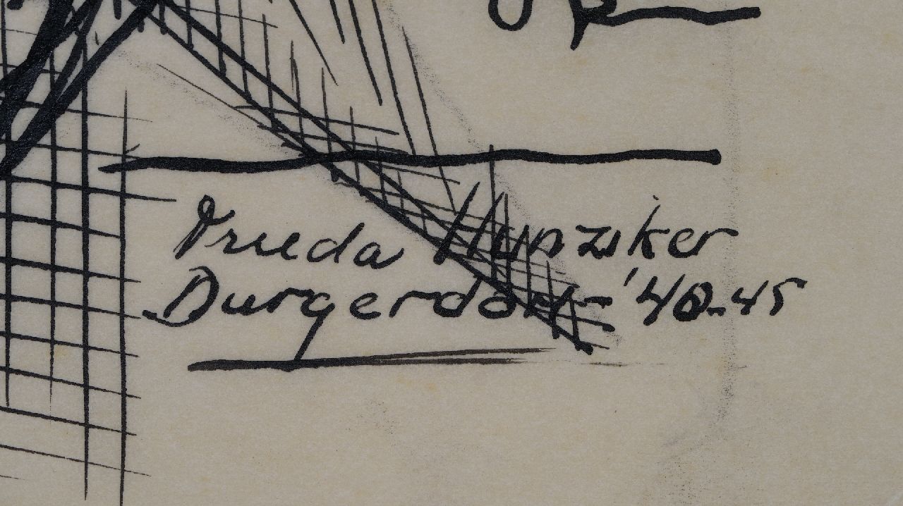 Frieda Hunziker Signaturen Masten und trocknende Fischernetze, Durgerdam