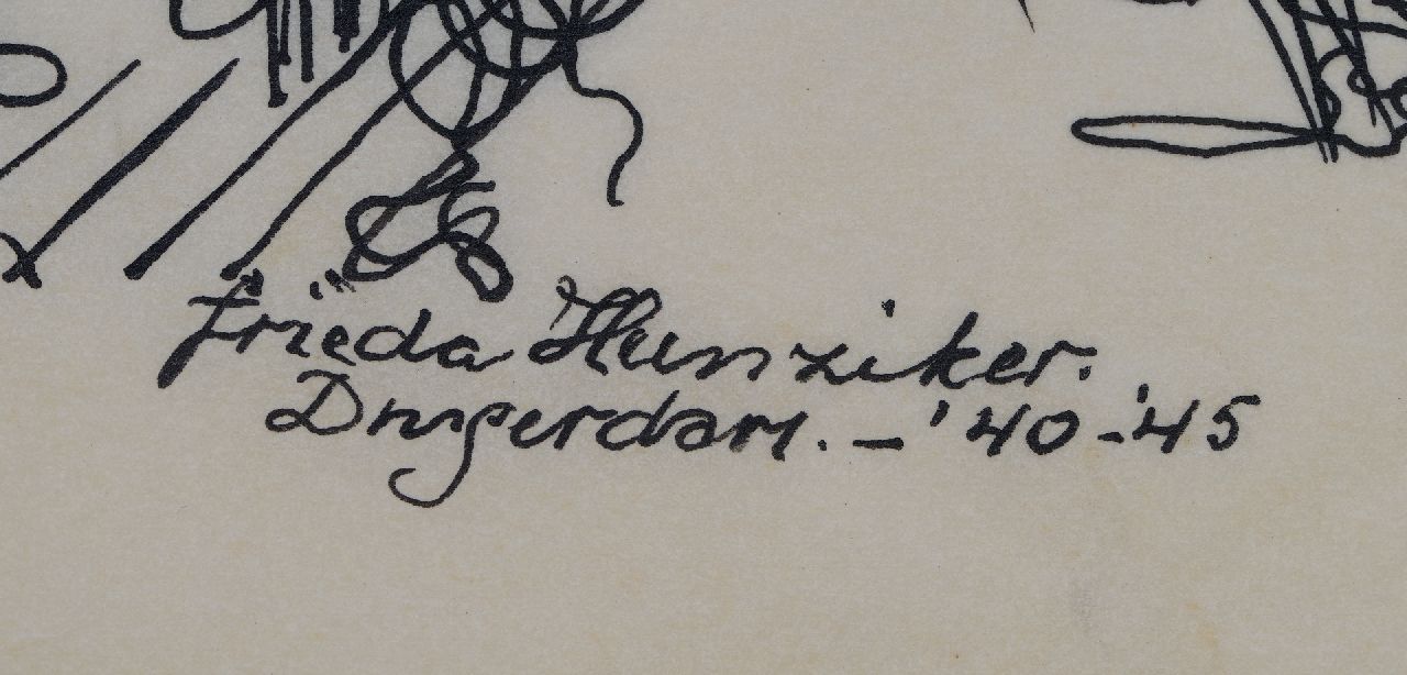 Frieda Hunziker Signaturen Häuser am Wasser, Durgerdam