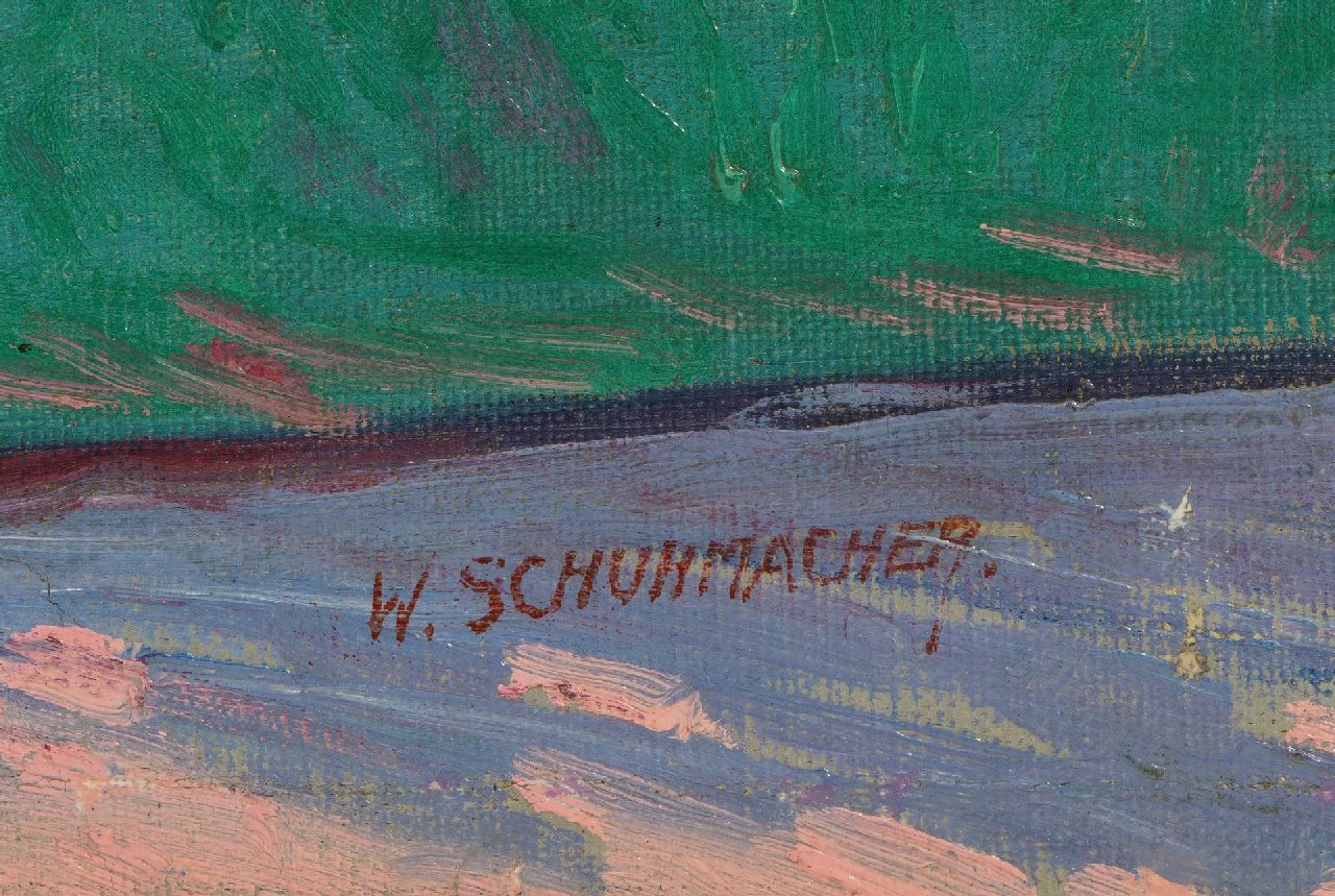 Wim Schuhmacher Signaturen Parklandschaft mit Teich