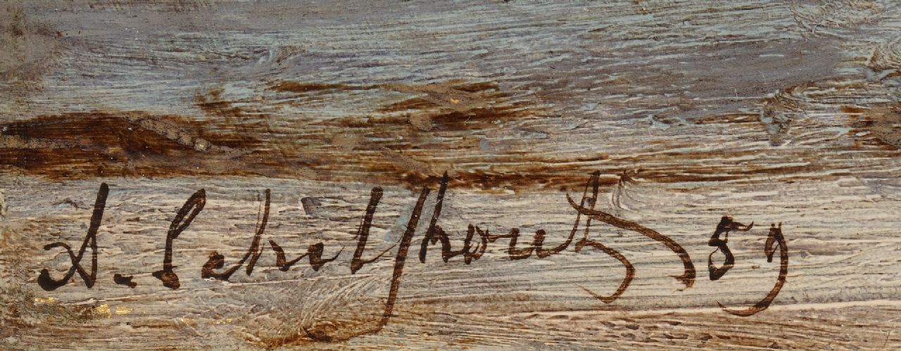 Andreas Schelfhout Signaturen Strandszene mit Schiffen, Fischern und eleganten Spaziergängern