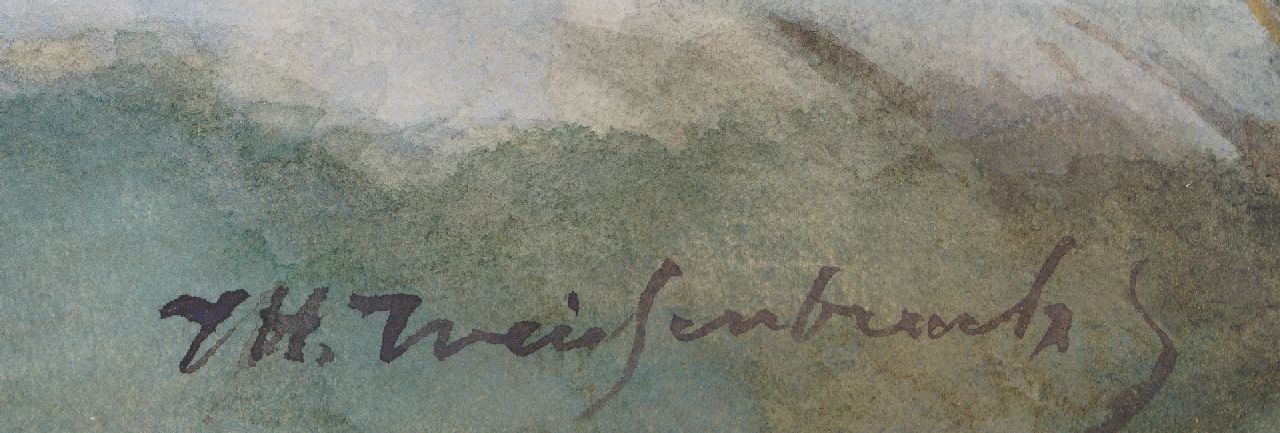 Jan Hendrik Weissenbruch Signaturen Landschaft mit Bauer und Treckschute