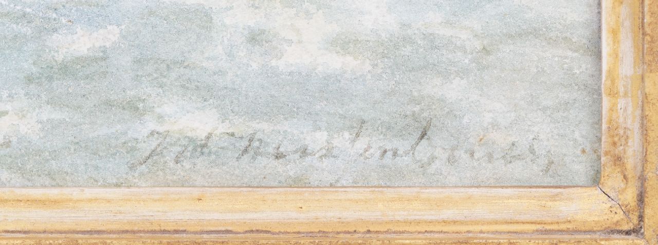 Jan Hendrik Weissenbruch Signaturen Riviergezicht met zeilschip en molens
